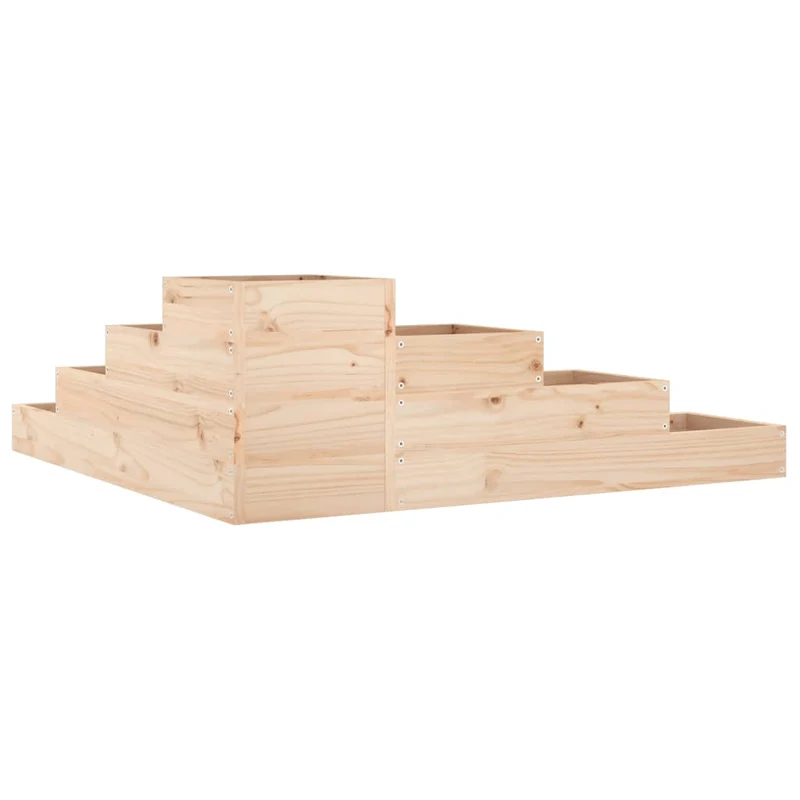 Jardinera De Jardín De 4 Niveles, 106 X 104,5 X 36 Cm, Madera Maciza De Pino