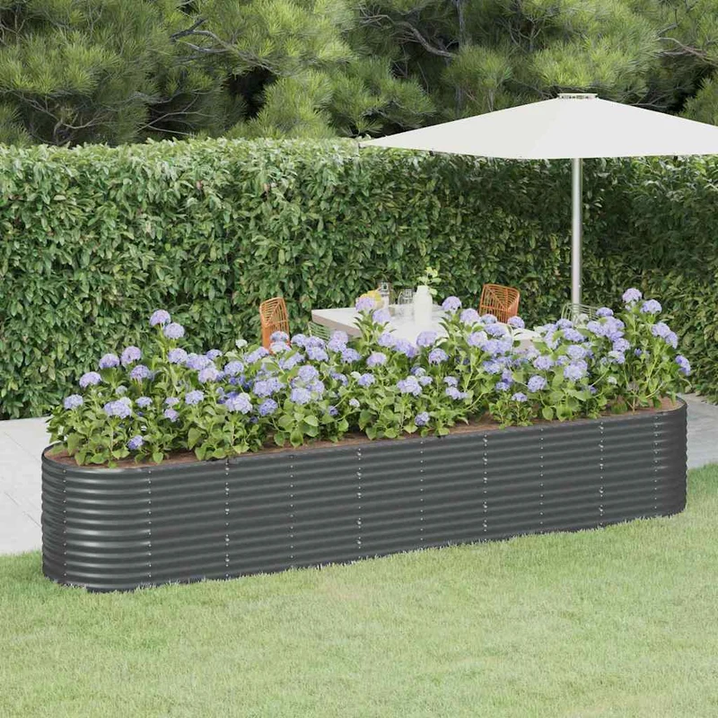 Jardinera Arriate Acero Galvanizado Antracita 368x80x68 Cm