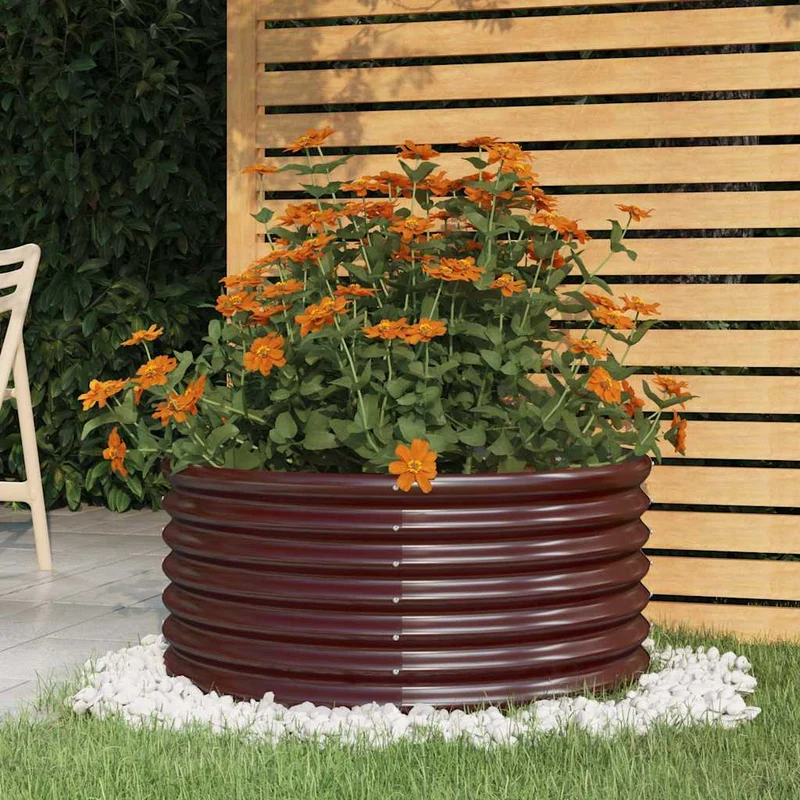 Jardinera De Acero Galvanizado Marrón 80x80x36 Cm