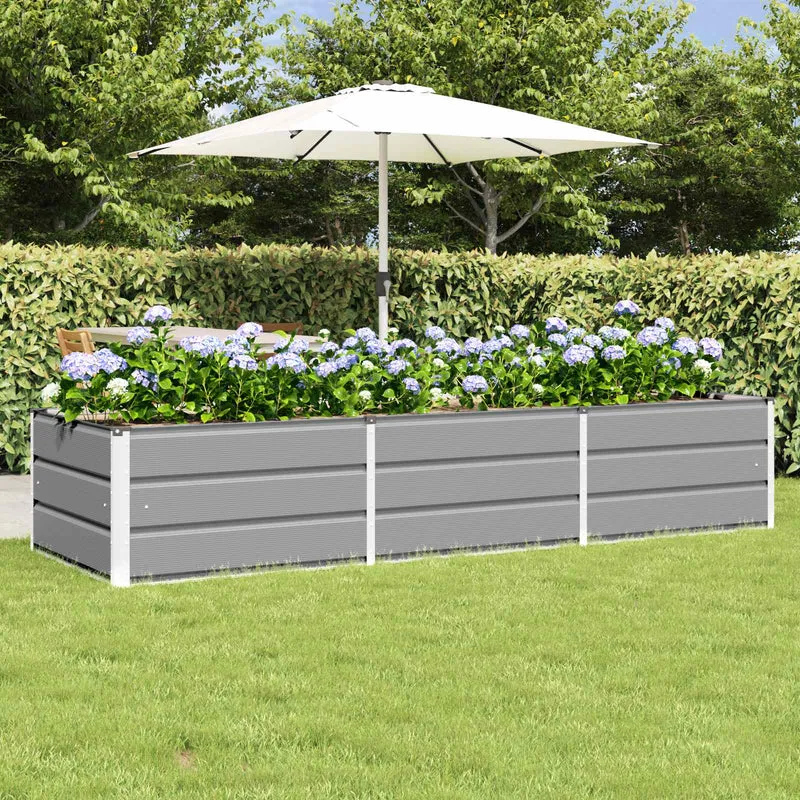 Jardinera Gris Claro 240 X 80 X 45 Cm Acero