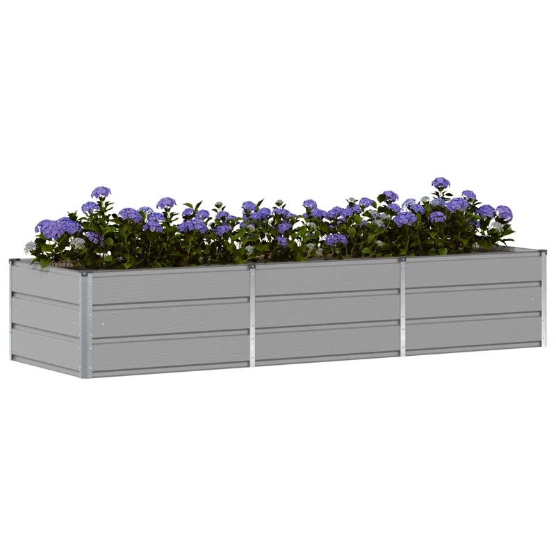 Jardinera Gris Claro 240 X 80 X 45 Cm Acero