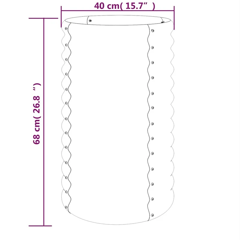 Jardinera Acero Galvanizado Antracita 40x40x68 Cm