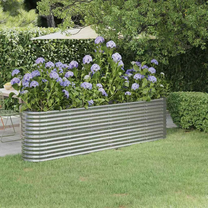 Jardinera Arriate Acero Galvanizado Plata 260x40x68 Cm