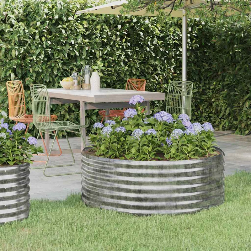 Jardinera Arriate Acero Galvanizado Gris 100x100x36 Cm