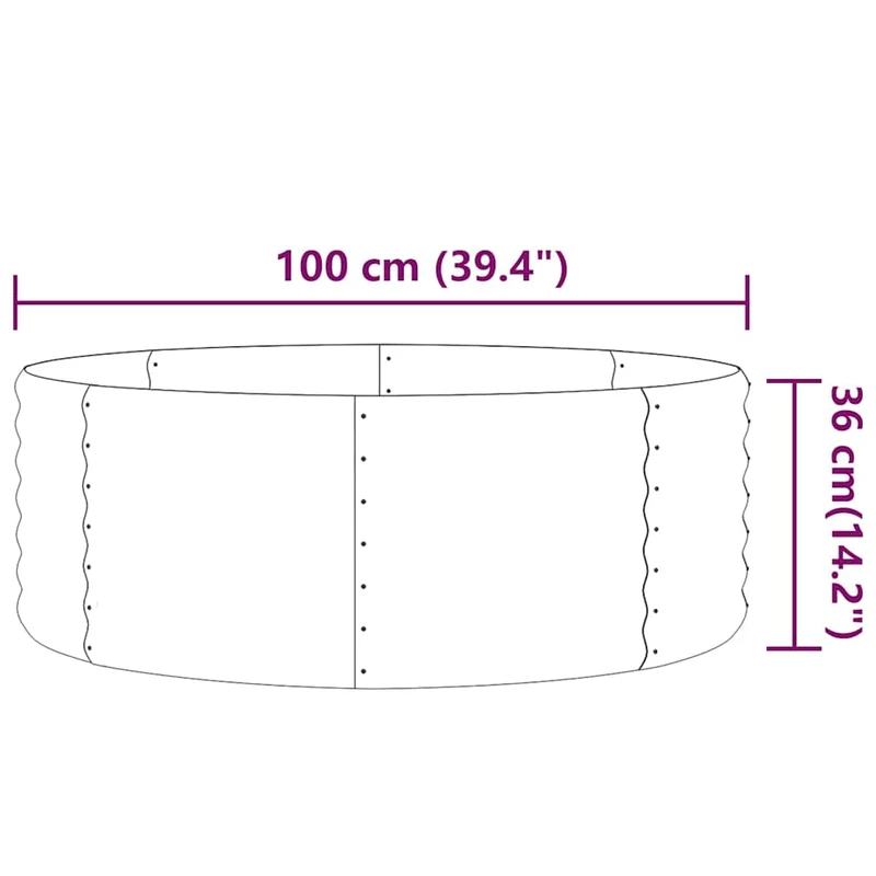 Jardinera Arriate Acero Galvanizado Gris 100x100x36 Cm