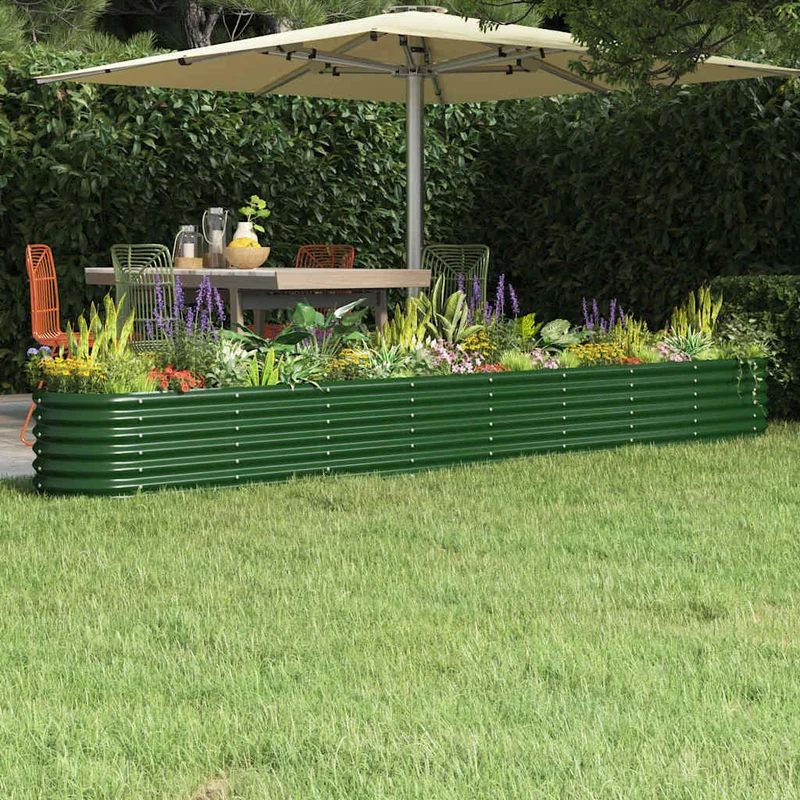 Jardinera Arriate Acero Galvanizado Verde 332x40x36 Cm