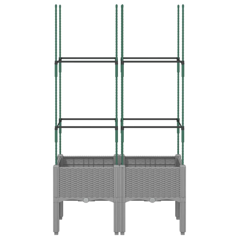 Jardinera Con Enrejado Pp Gris Claro 80x40x142,5 Cm