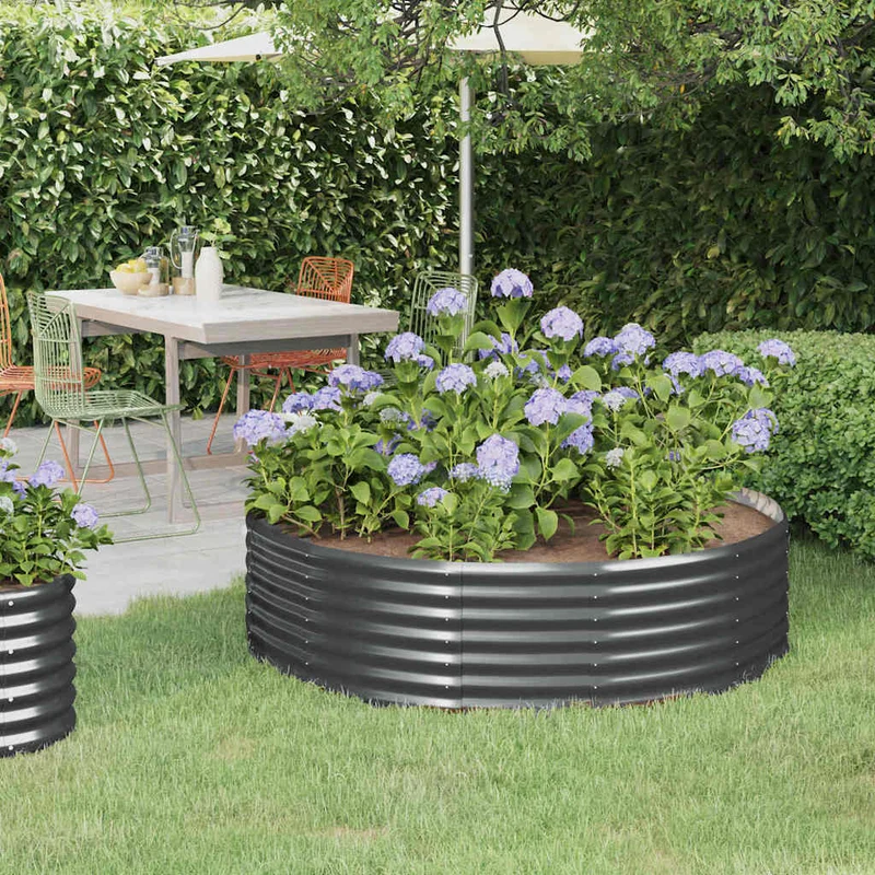 Jardinera Arriate Acero Galvanizado Antracita 140x140x36cm