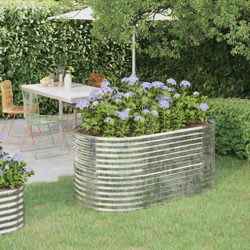 Jardinera Arriate Acero Galvanizado Plata 152x80x68 Cm
