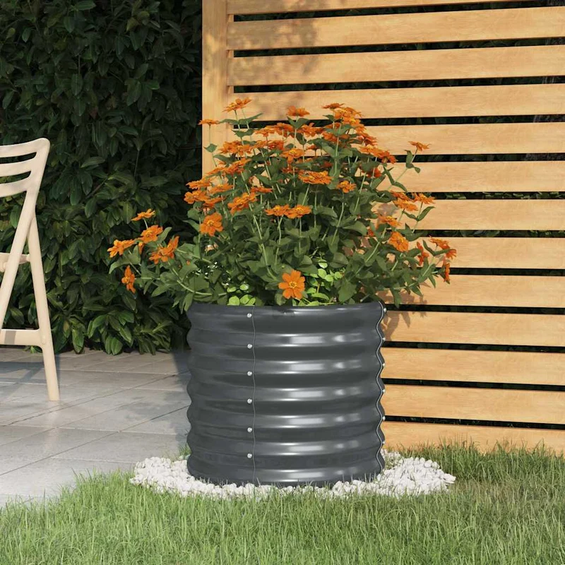 Jardinera Acero Galvanizado Antracita 40x40x36 Cm