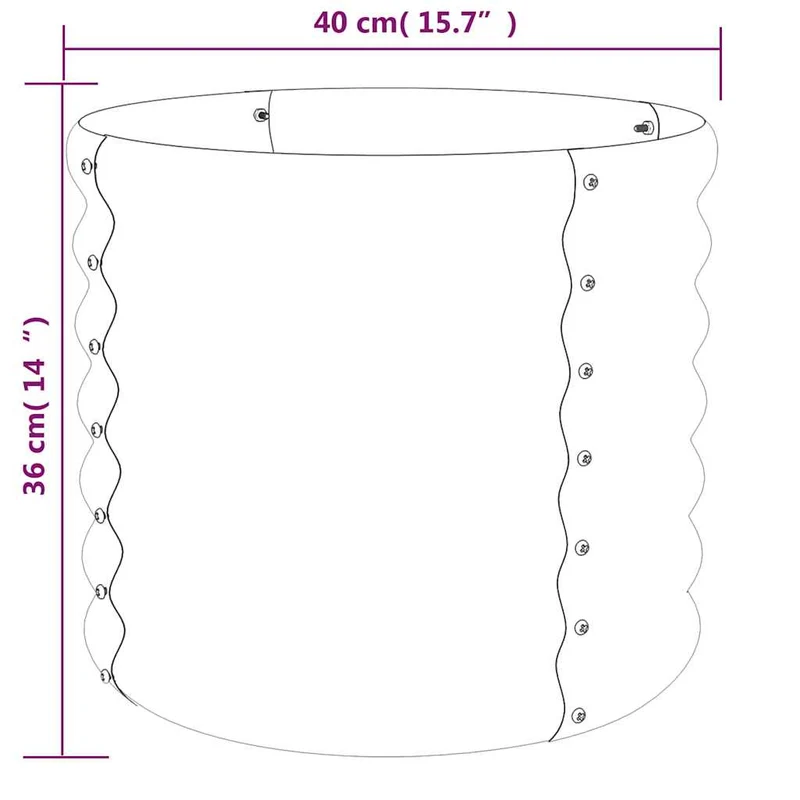 Jardinera Acero Galvanizado Antracita 40x40x36 Cm