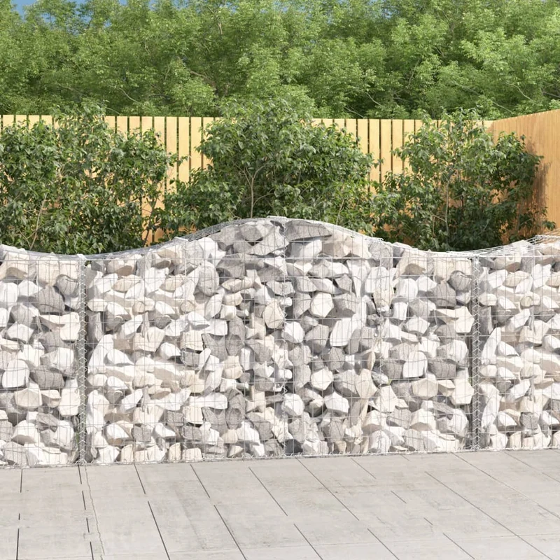 Cestas De Gaviones 3 Uds Forma De Arco Hierro 200x50x100/120cm