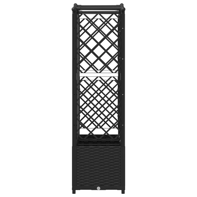 Cama Elevada Con Trellis Y Techo Negro 163 X 40 X 138 Cm Pp