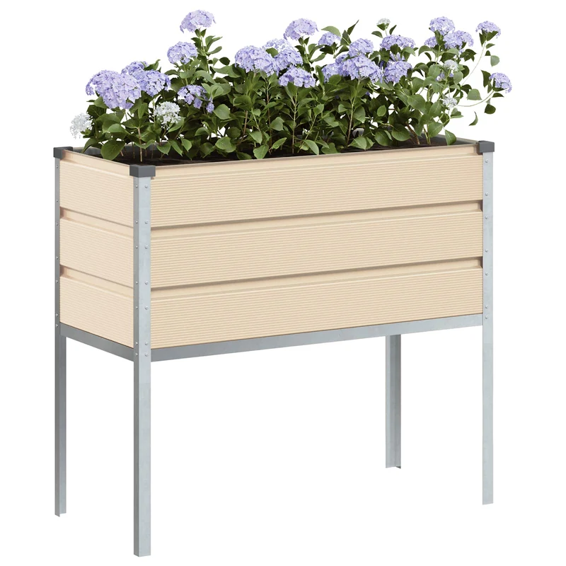 Jardinera Marfil 100 X 45 X 90 Cm Acero Galvanizado