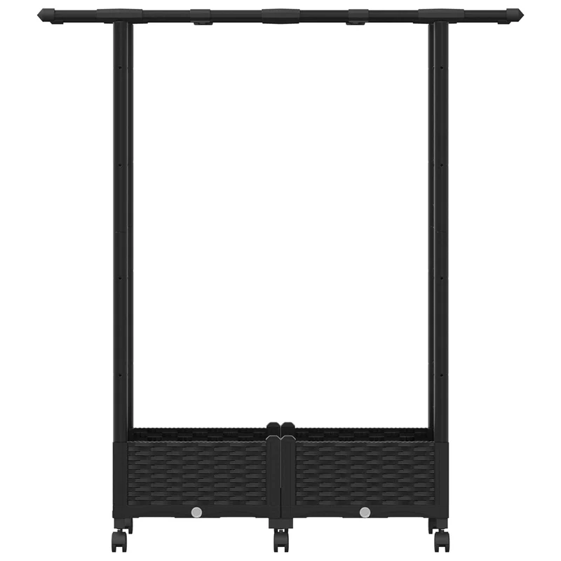 Cama Elevada Con Trellis Y Techo Negro 122,5 X 40 X 127 Cm Pp