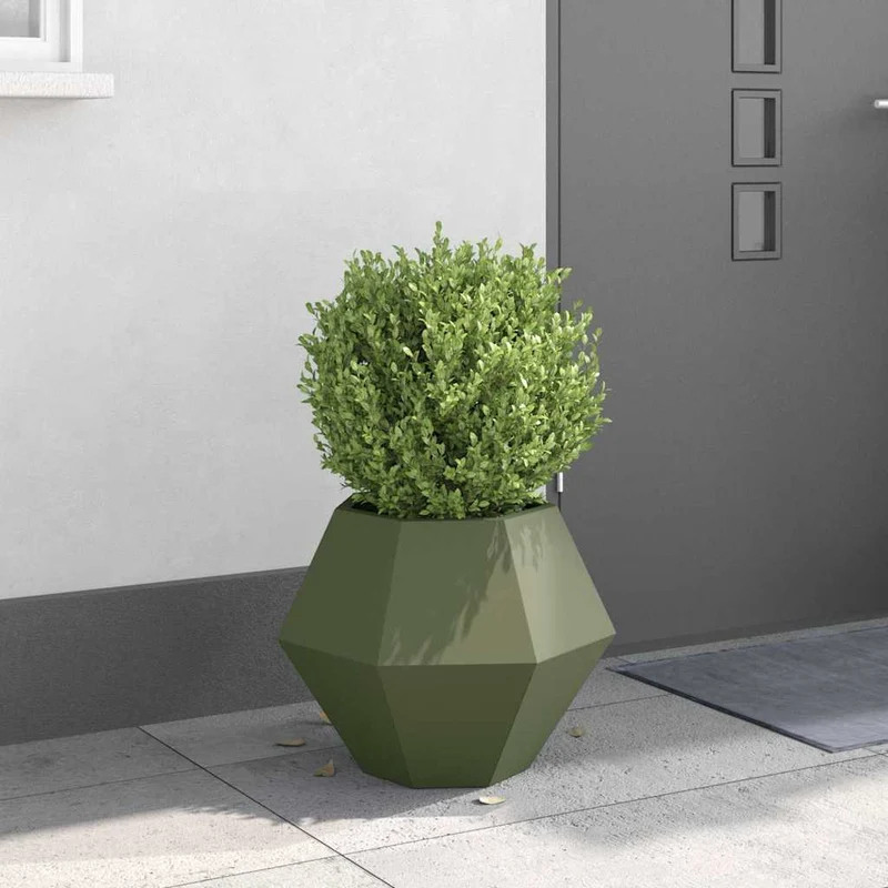 Jardinera Verde Oliva 50 X 50 X 40 Cm Acero