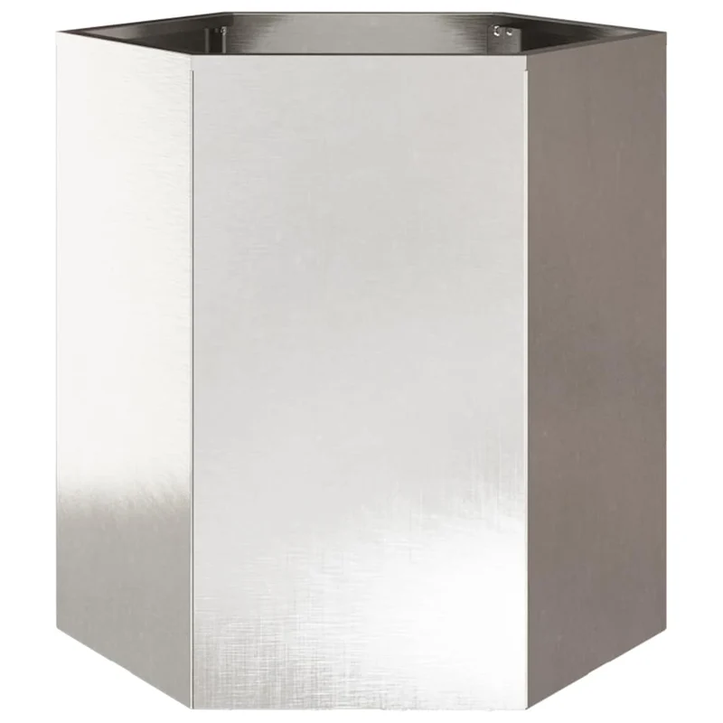 Jardineras Hexagonales 2 Uds Acero Inoxidable 46x40x45 Cm
