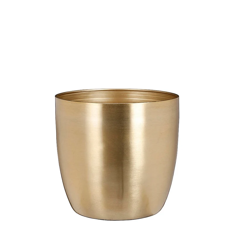 Macetero De Metal Alano Oro 19x20cm