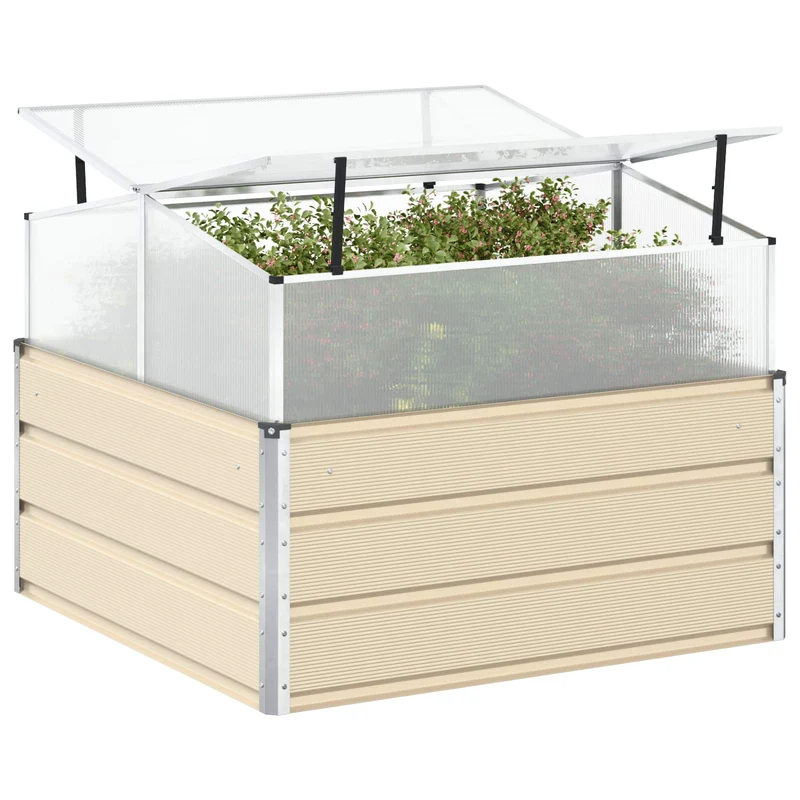 Jardinera Marfil 100 X 100 X 77 Cm Acero Galvanizado