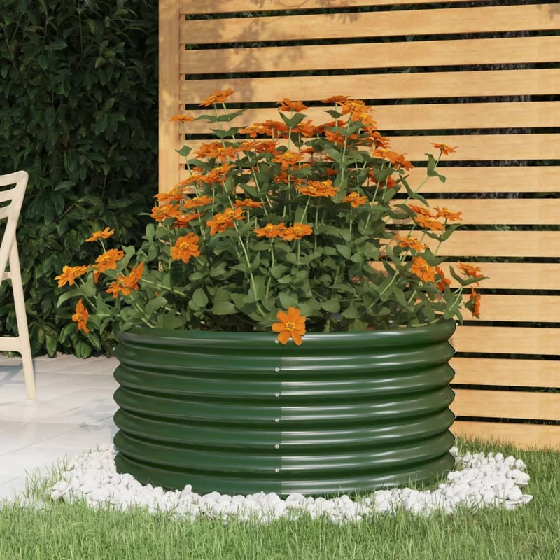 Jardinera De Acero Galvanizado Verde 80x80x36 Cm