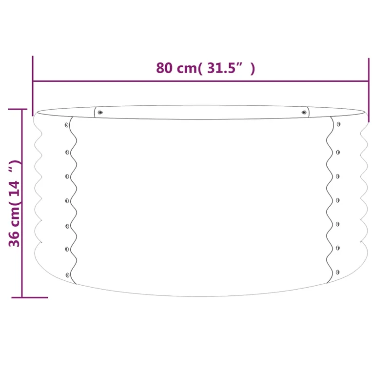 Jardinera De Acero Galvanizado Verde 80x80x36 Cm