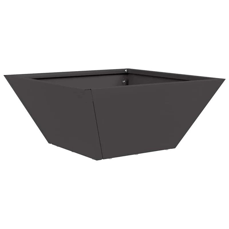 Macetero De Jardín Negro 35 X 35 X 15 Cm Acero Laminado En Frío