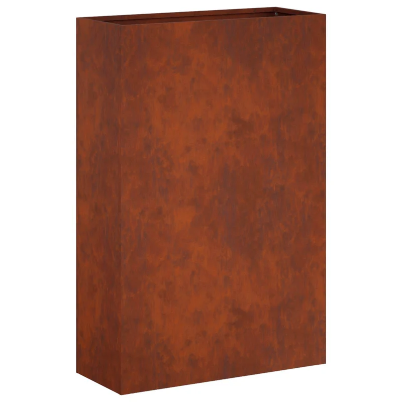 Macetero De Jardín 2 Uds. Oxidado 40 X 20 X 75 Cm Acero Oxidado