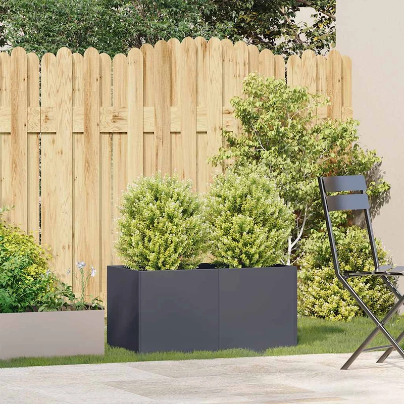 Jardinera De Acero Laminado En Frío Antracita 80x40x40 Cm