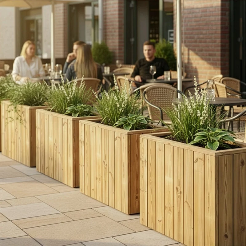 Jardinera De Madera Para Exterior 80x34x60 Cm Atrium Hortalia