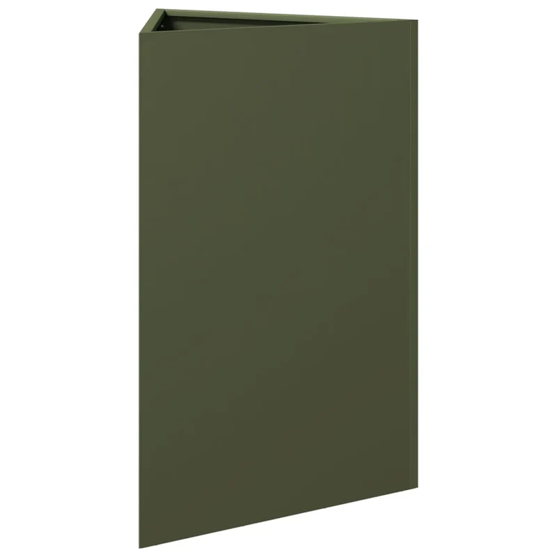Jardineras Triangulares 2 Uds Acero Verde Oliva 50x43x75 Cm