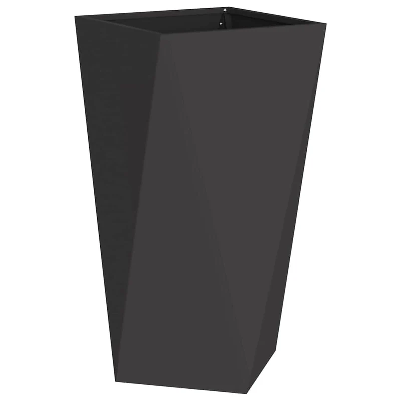 Jardinera 2 Uds. Negro 40 X 40 X 75 Cm Acero