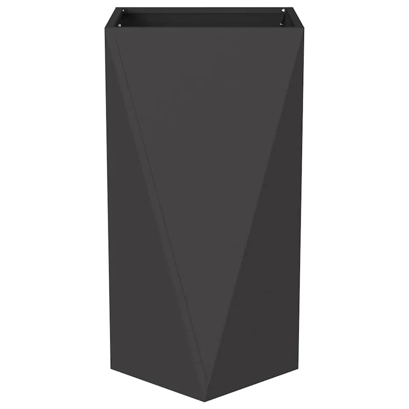Jardinera 2 Uds. Negro 40 X 40 X 75 Cm Acero