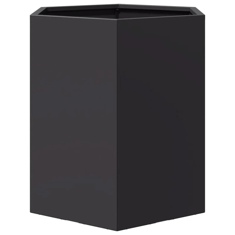 Jardinera Hexagonal Acero Negra 46x40x45 Cm