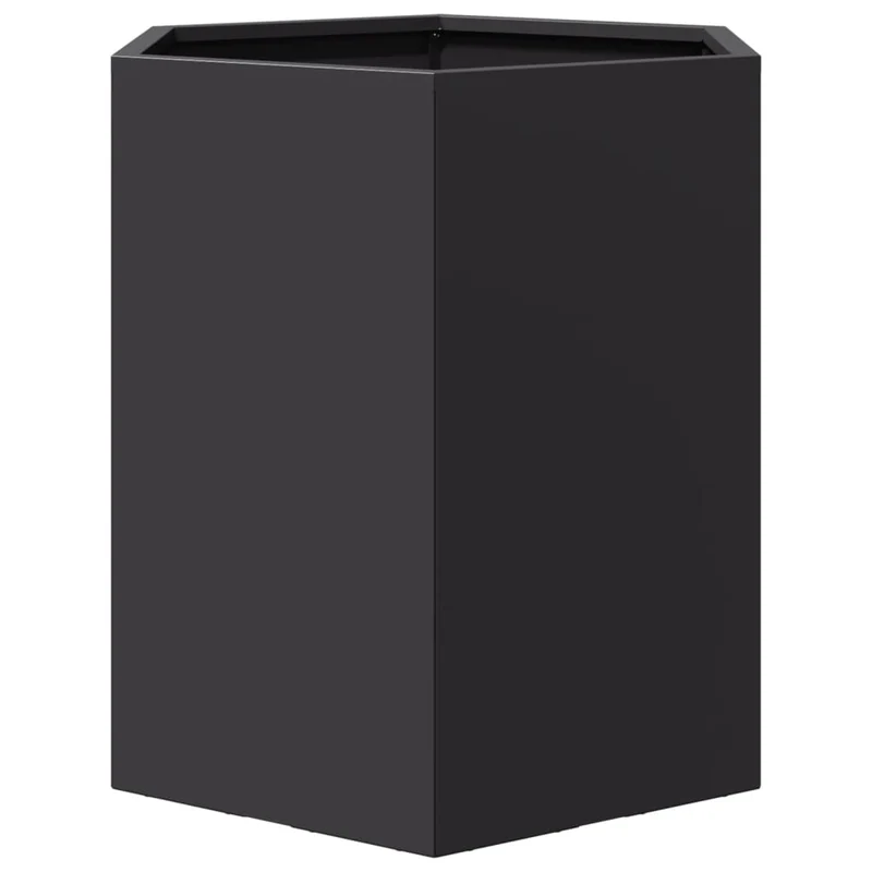 Jardinera Hexagonal Acero Negra 46x40x45 Cm