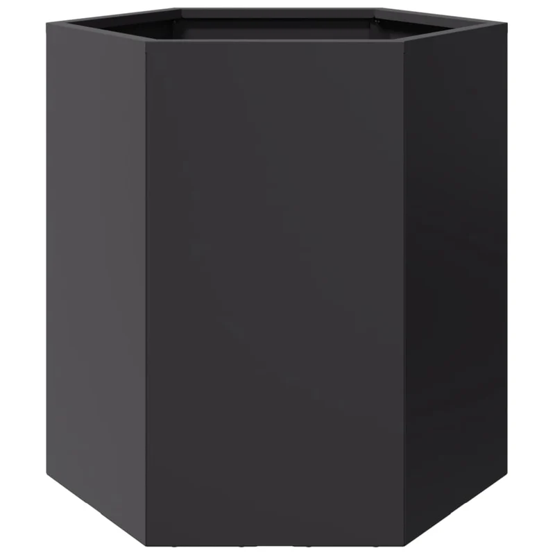 Jardinera Hexagonal Acero Negra 46x40x45 Cm