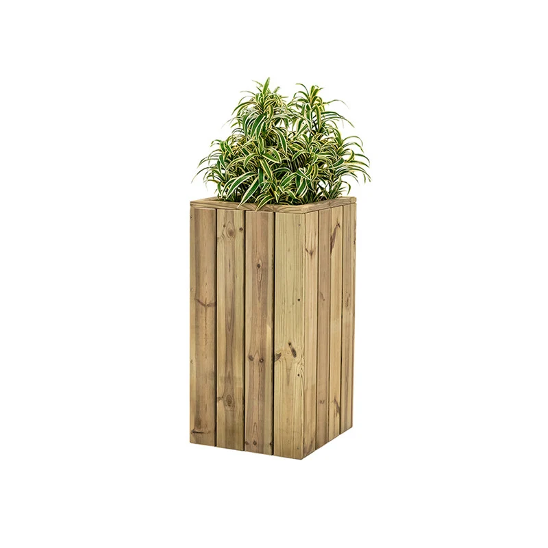 Jardinera De Madera Para Exterior 40x40x80 Cm Atrium Hortalia