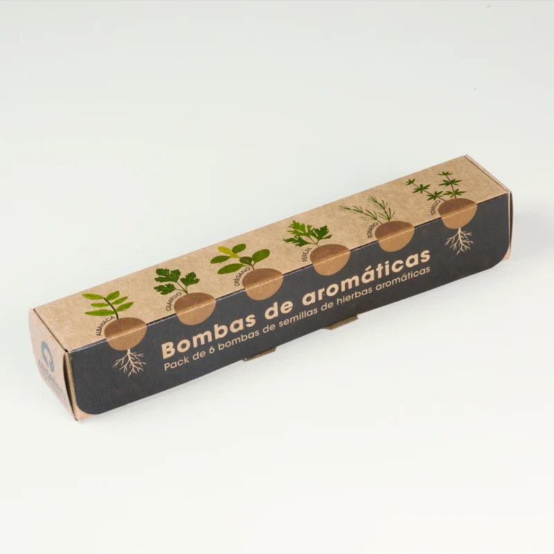 Pack 6 Bombas de Semillas de Hierbas Aromáticas – Huerto Casero de Cocina, Regalo Original - Resetea