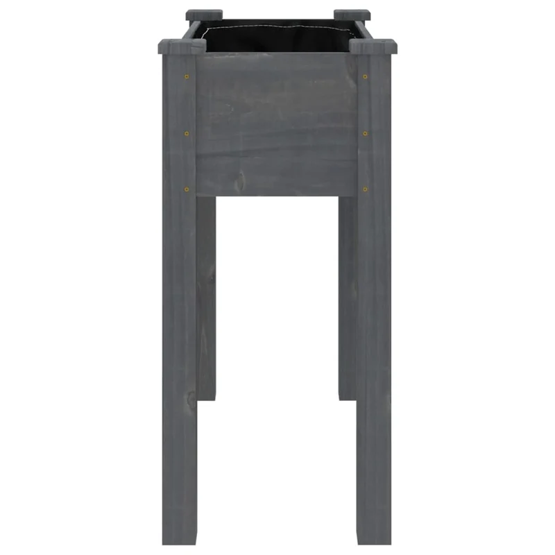 Jardinera Con Forro Interior Madera Abeto Gris 71x37x76 Cm