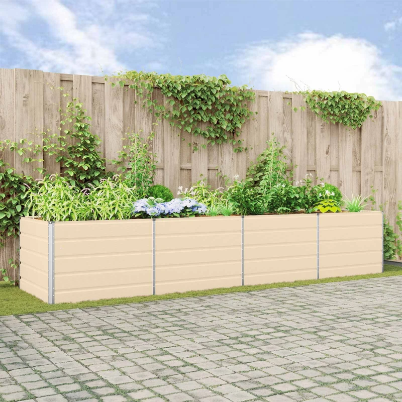 Jardinera Marfil 385 X 100 X 75 Cm Acero Galvanizado