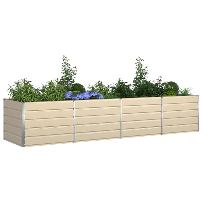 Jardinera Marfil 385 X 100 X 75 Cm Acero Galvanizado