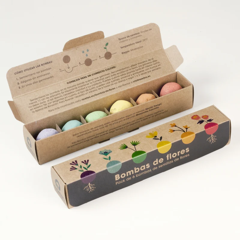 Pack 6 Bombas de Semillas de Flores Silvestres – Kit Jardín Fácil, Regalo Original - Resetea