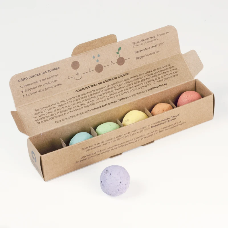 Pack 6 Bombas de Semillas de Flores Silvestres – Kit Jardín Fácil, Regalo Original - Resetea