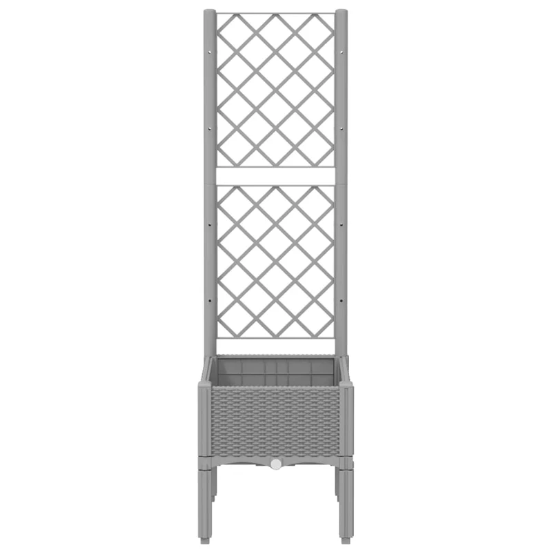 Jardinera Con Enrejado Pp Gris Claro 40x40x142 Cm