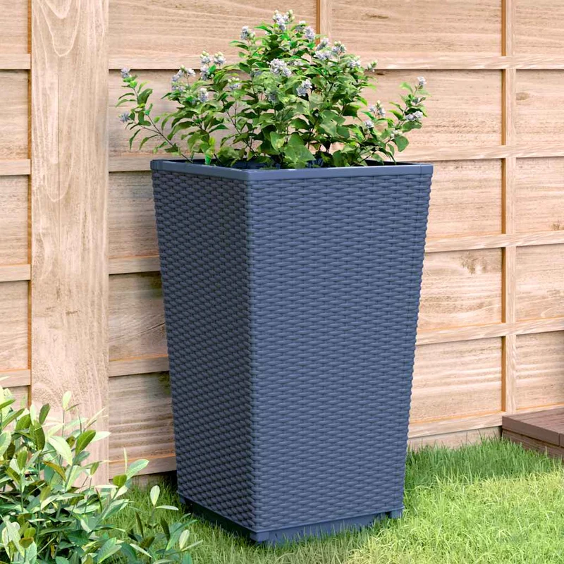 Jardineras 2 Unidades Pp Azul Gris 32,5x32,5x57 Cm