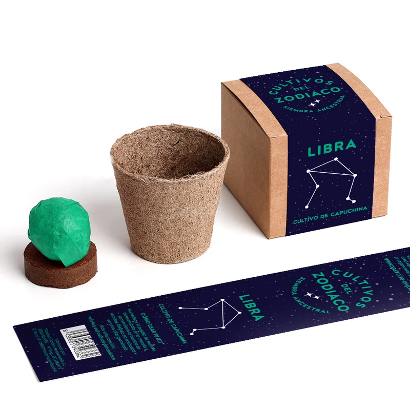 Cultivos del Zodiaco – Libra, Kit de Cultivo con Semillas de Capuchina, Regalo Astrológico - Resetea