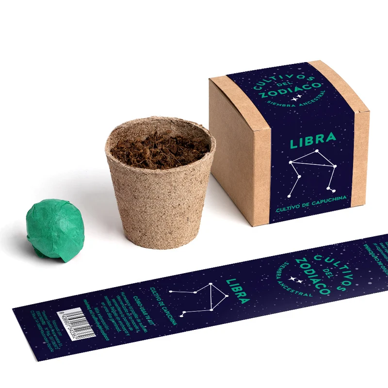 Cultivos del Zodiaco – Libra, Kit de Cultivo con Semillas de Capuchina, Regalo Astrológico - Resetea