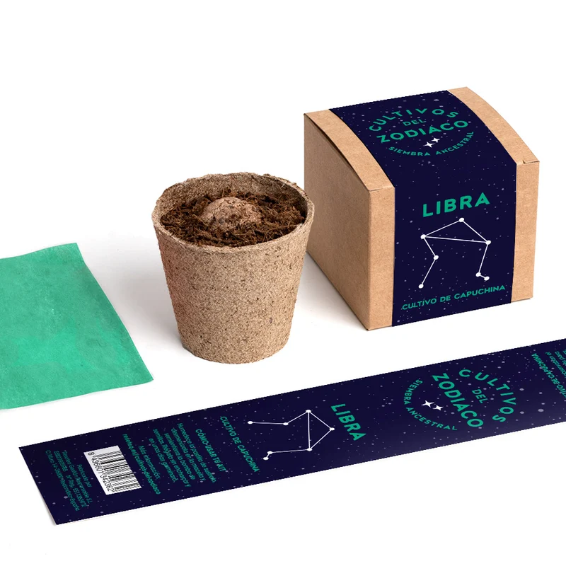 Cultivos del Zodiaco – Libra, Kit de Cultivo con Semillas de Capuchina, Regalo Astrológico - Resetea