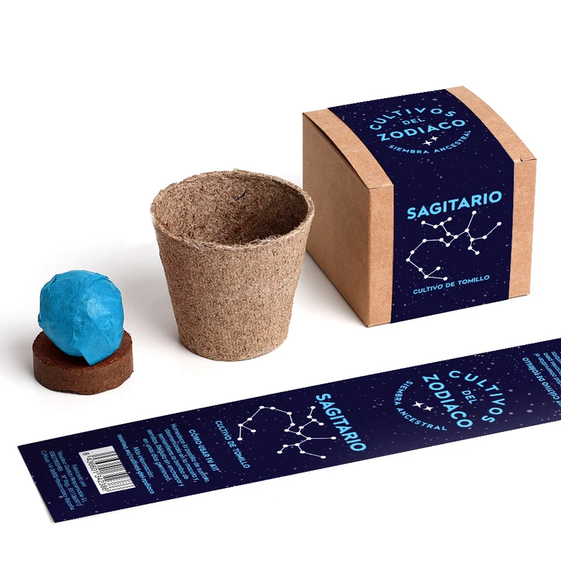 Cultivos del Zodiaco – Sagitario, Kit de Cultivo con Semillas de Tomillo - Resetea