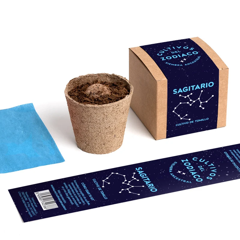 Cultivos del Zodiaco – Sagitario, Kit de Cultivo con Semillas de Tomillo - Resetea