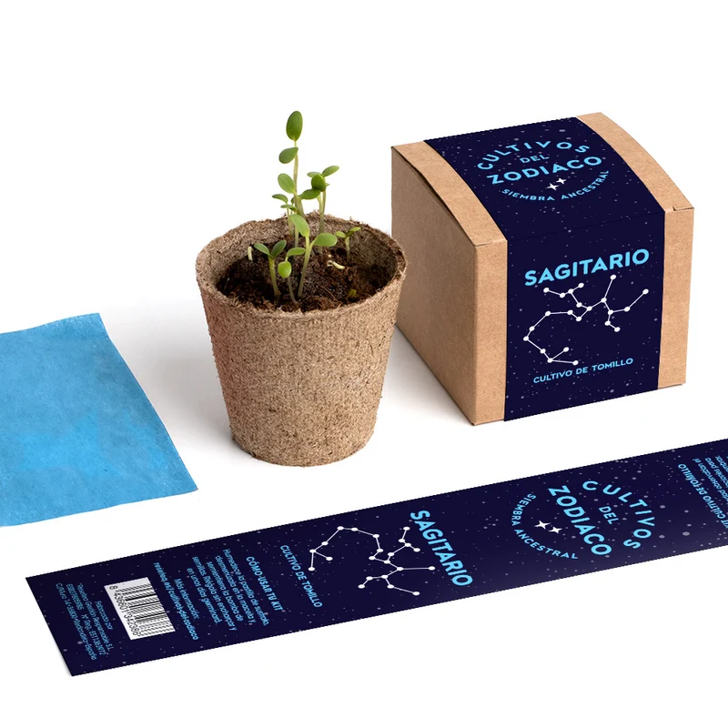 Cultivos del Zodiaco – Sagitario, Kit de Cultivo con Semillas de Tomillo - Resetea